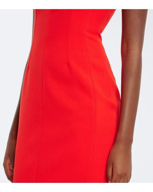 Solace London Red Arion Asymmetric Crepe Gown