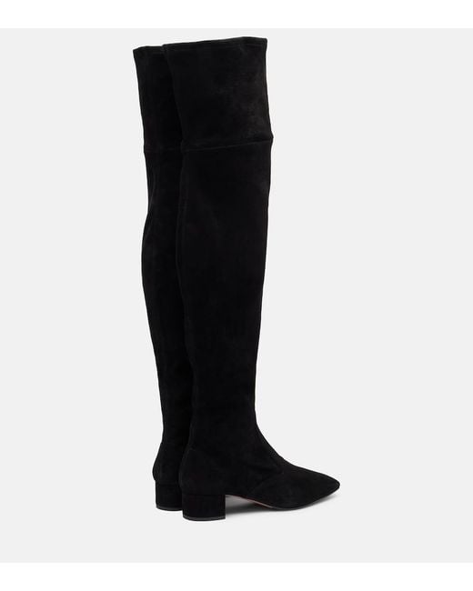 Aquazzura Black Remi 35 Suede Over-The-Knee Boots