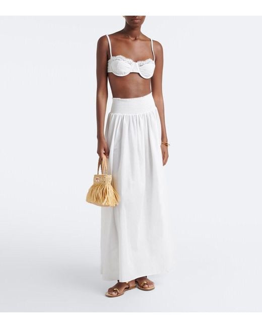 Montce White Millie Cotton Poplin Maxi Skirt