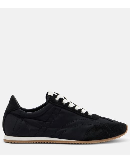 Totême Black Flex Suede-Trimmed Sneakers