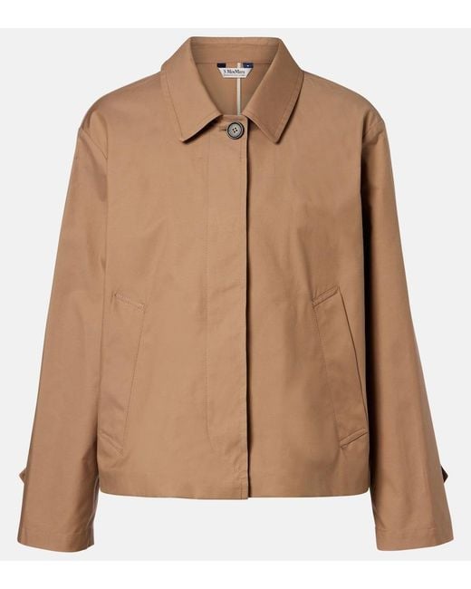 Max Mara Brown Bambola Cotton-Blend Twill Jacket