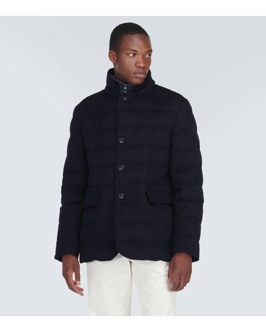 Loro Piana Wattierte Jacke Nama Aus Kaschmir in Blue für Herren