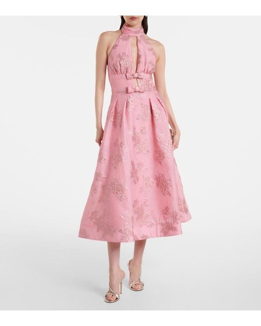 Rebecca Vallance Pink Benette Brocade Cocktail Dress