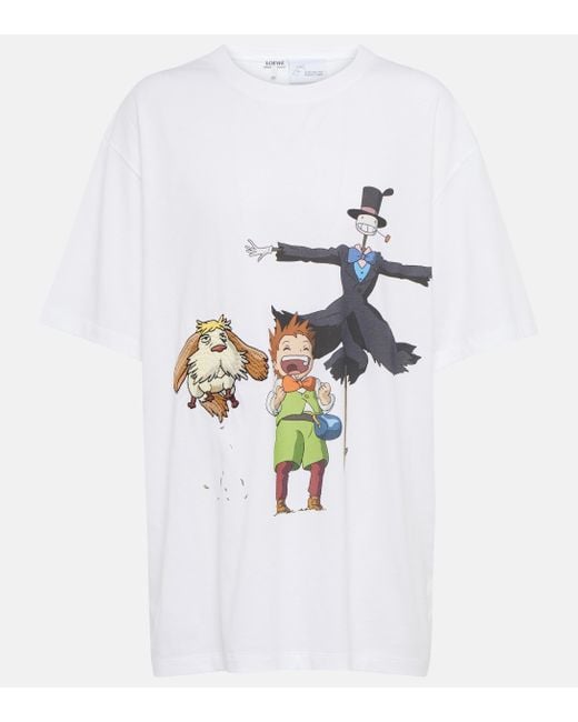 Loewe White X Howl's Moving Castle Printed Cotton T-shirt