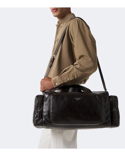 Prada Weekender Aus Leder in Black für Herren