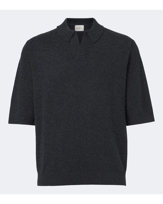 LeKasha Black Bale Cashmere Polo Sweater for men