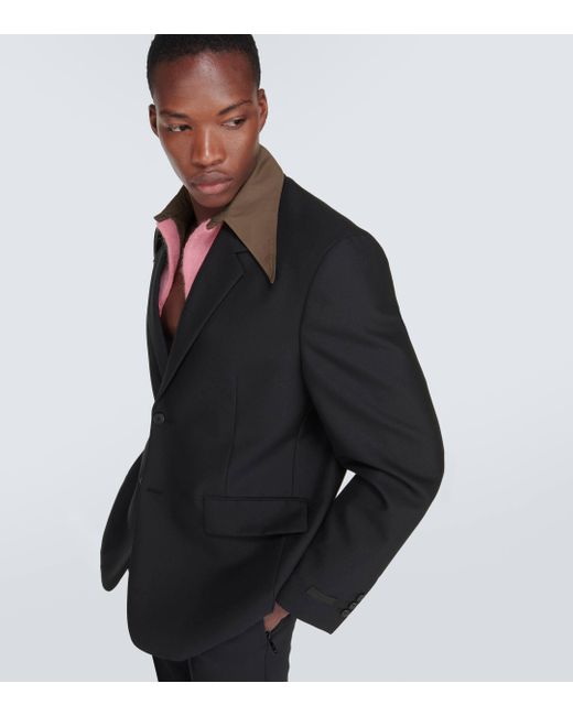 Prada Black Wool And Mohair Suit Jacket for men