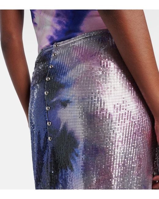 Rabanne Blue Tie-Dye Miniskirt