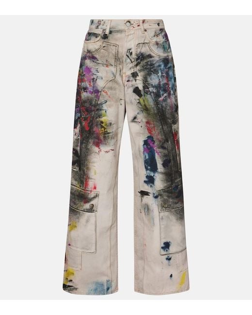 Acne White 1981 Trompe L'Oeil Wide-Leg Jeans
