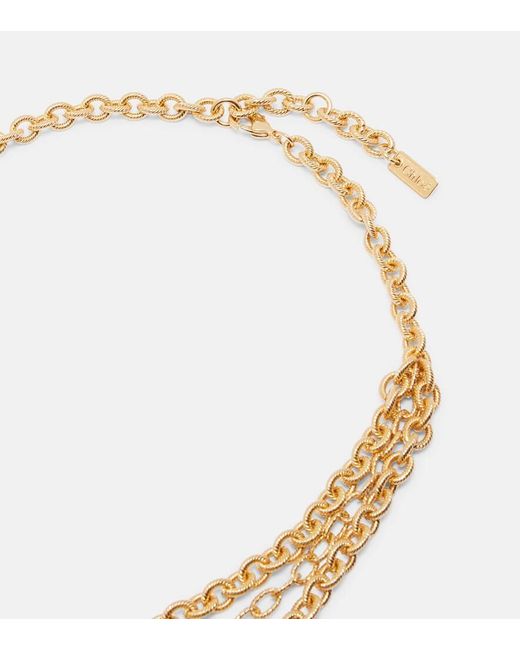 Collar Con Colgante De Cadena Chloé de color Metallic