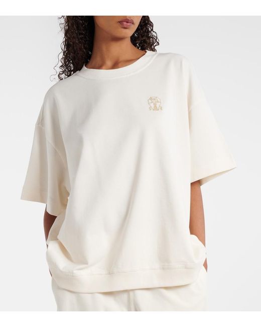 Brunello Cucinelli White Logo Cotton T-Shirt