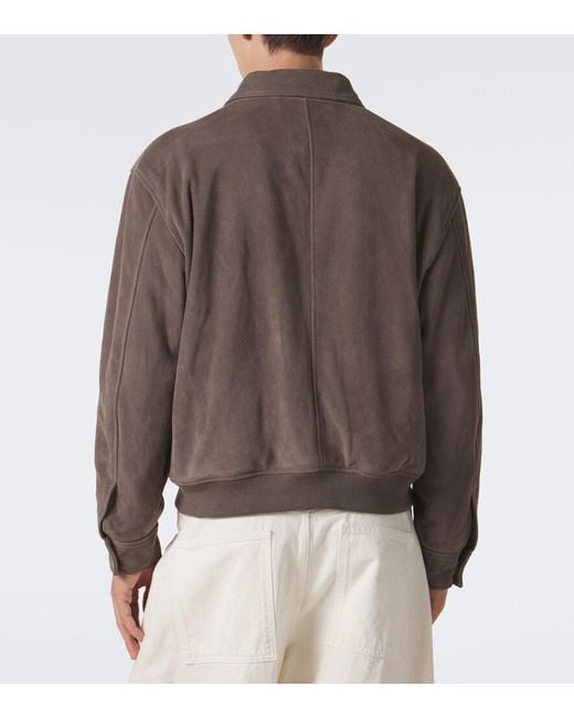 FRAME Brown Suede Blouson Jacket for men