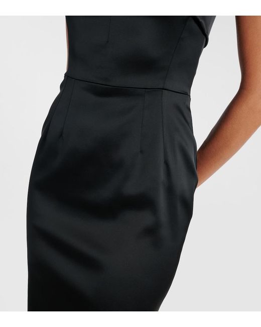 Dolce & Gabbana Black Satin Midi Dress