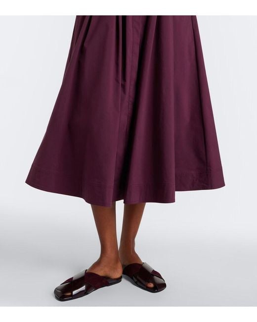 Jonathan Simkhai Purple Jazz Pleated Cotton Poplin Shirt Dress