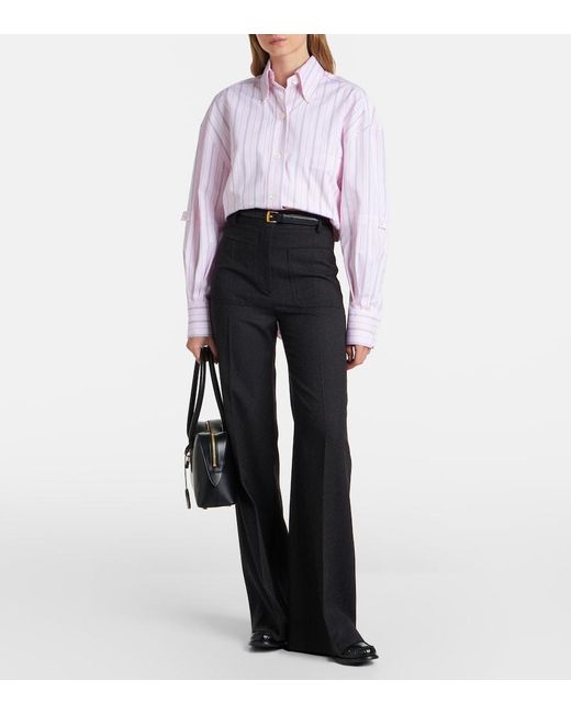 Thom Browne Purple Striped Cotton Poplin Shirt