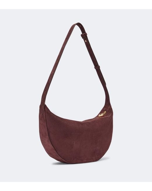 Joseph Purple Bean Large Suede Shoulder Bag
