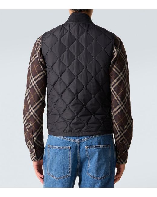 Burberry Black Quilted Vest for men