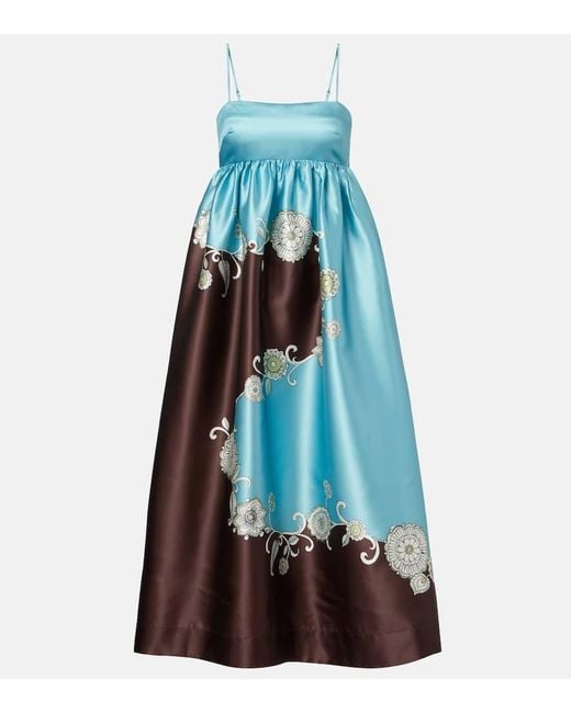 ALÉMAIS Blue Gia Printed Maxi Dress