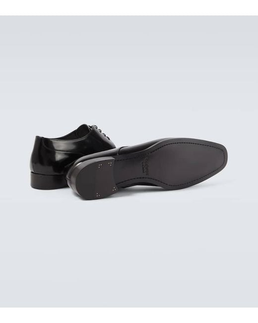 Saint Laurent Black Stanton Leather Derby Shoes for men