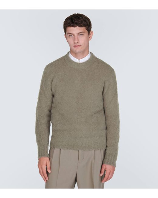 AMI Gray Alpaca And Wool-blend Sweater for men