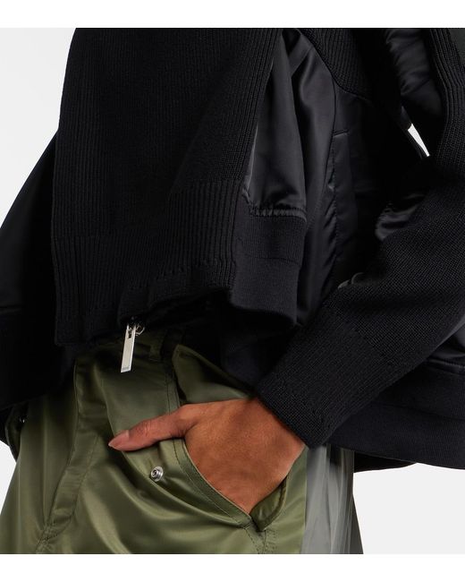Sacai Black Paneled Blouson Jacket
