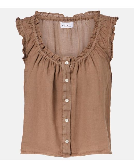 Velvet Brown Tana Linen Top