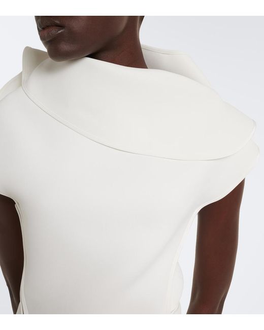 Maticevski White Whirl Draped Top