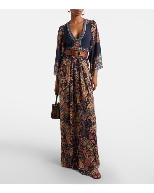 Etro Blue Paisley Maxi Dress