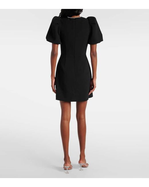 Rebecca Vallance Black Estella Embellished Crepe Minidress