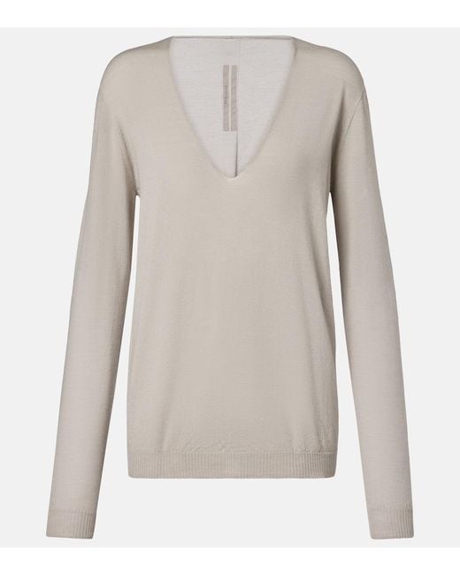Rick Owens Gray Virgin Wool Sweater