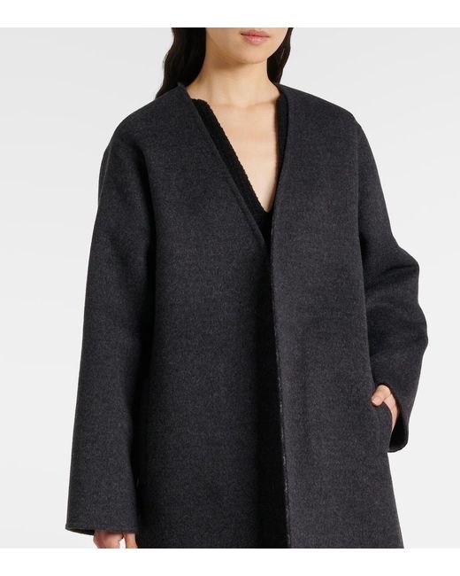 Gucci Black Gg Double-Breasted Wool Coat