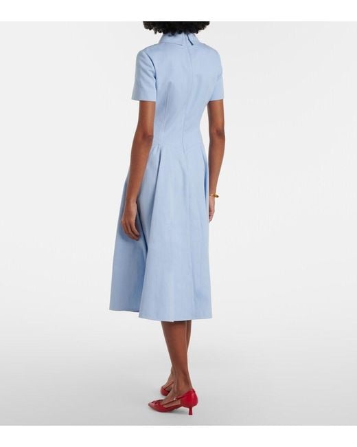 Emilia Wickstead Blue Jody Boucle Tweed Midi Dress