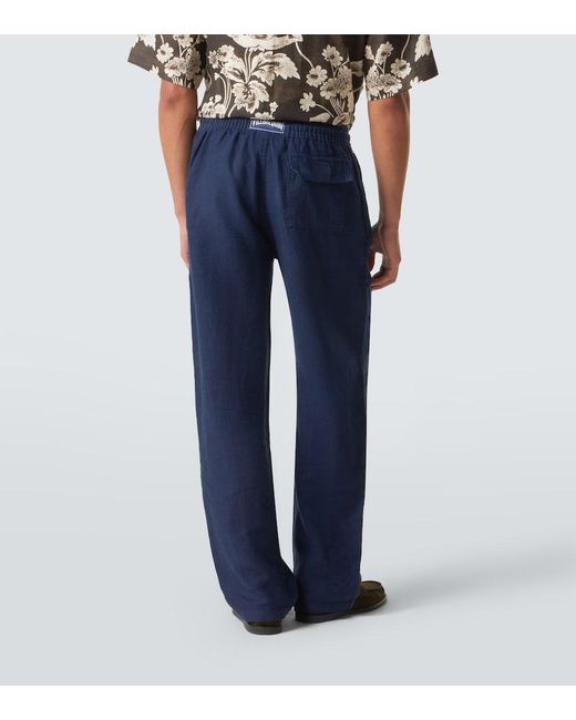 Vilebrequin Blue Pacha Linen Pants for men