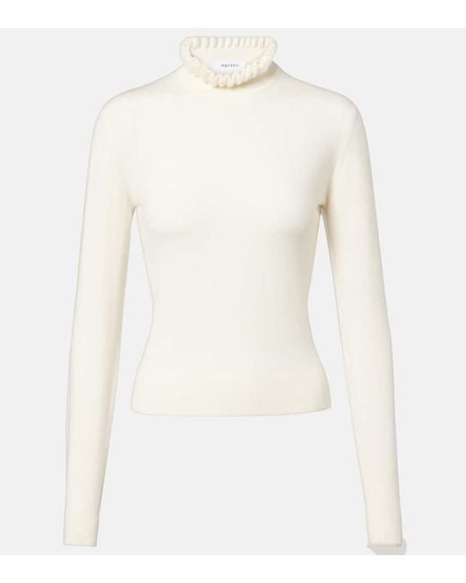 Alexander McQueen White Pullover Aus Einem Wollgemisch