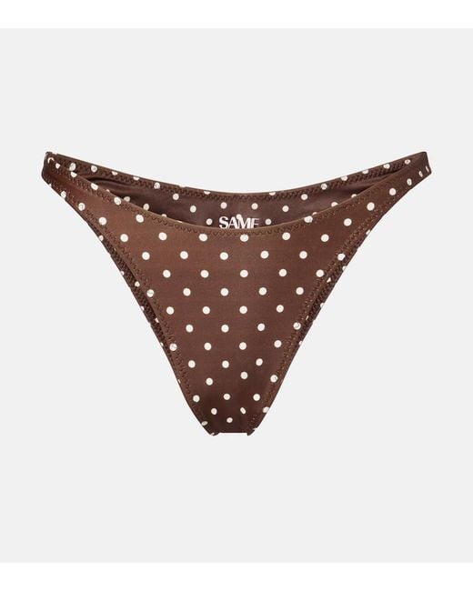 SAME Brown '90S Polka-Dot Bikini Bottoms
