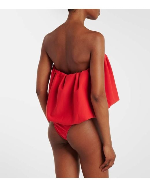 Adriana Degreas Red Coquille De Mer Bodysuit