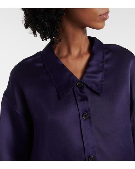 Khaite Blue Herschel Silk Organza Shirt