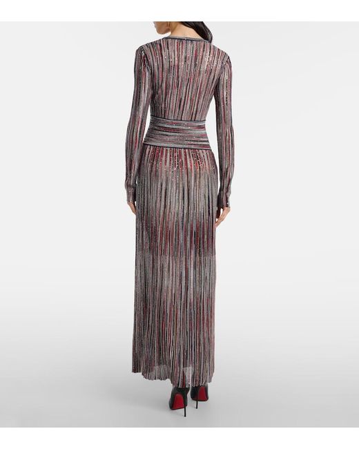 Missoni Gray Striped Lame Maxi Dress