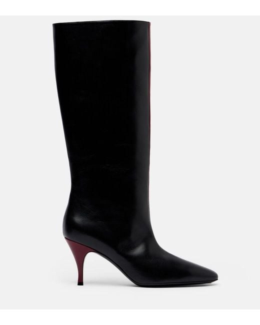 Herbert Levine Red Two Faced Leather Knee-High Boots