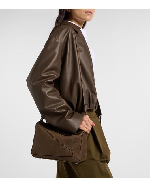 Loewe Brown Puzzle Small Leather Top-Handle Bag