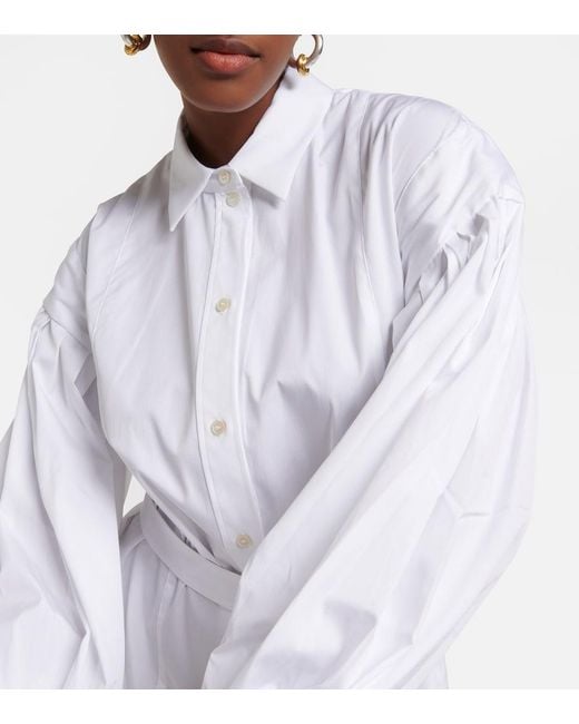 Joseph White Cotton Poplin Midi Dress