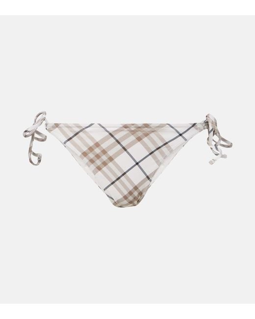 Burberry White Check Bikini Bottoms