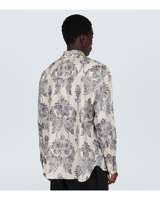 Commas White Silk And Cotton Shirt for men