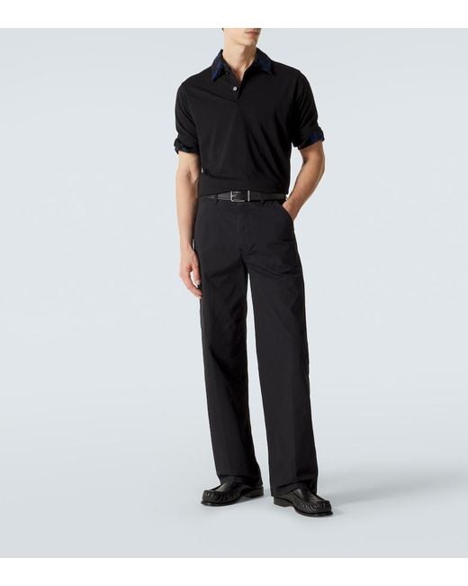 Dries Van Noten Black Cotton Straight Pants for men