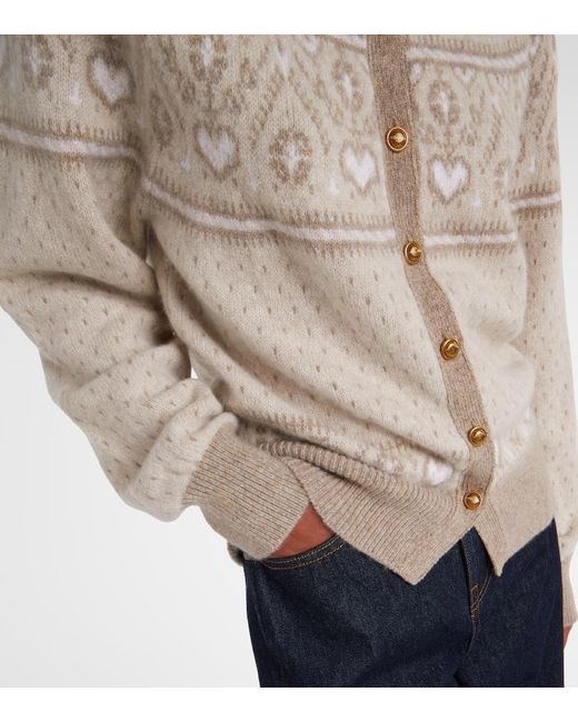 Khaite Natural Marc Fair Isle Cashmere Cardigan