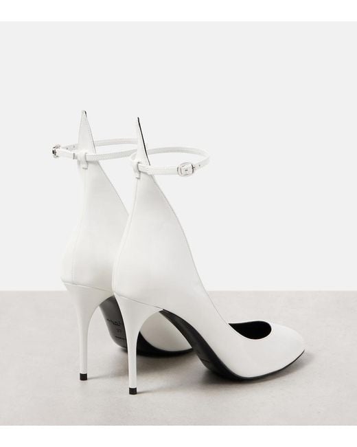 Alaïa White Patent Leather Decollete Pumps 90