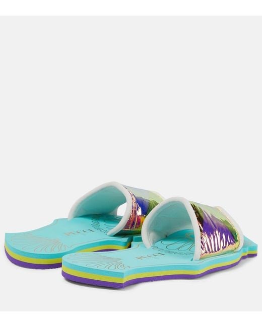 Emilio Pucci Green Iride Slides