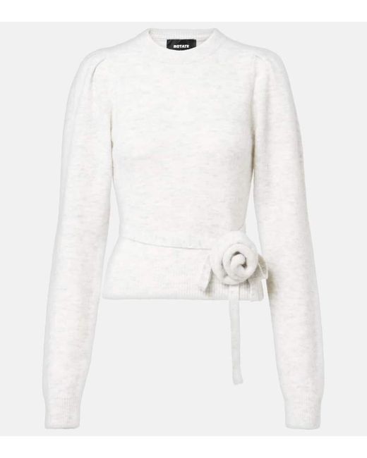 ROTATE BIRGER CHRISTENSEN White Wool And Alpaca-Blend Sweater