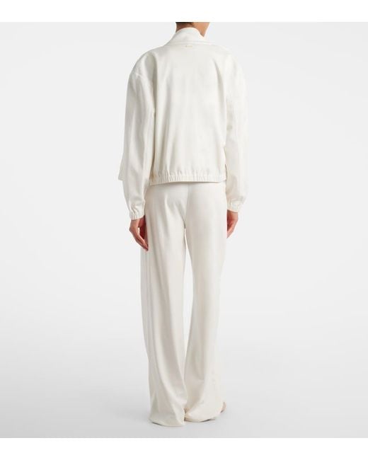 Max Mara White Cotton And Silk-Blend Sweatpants