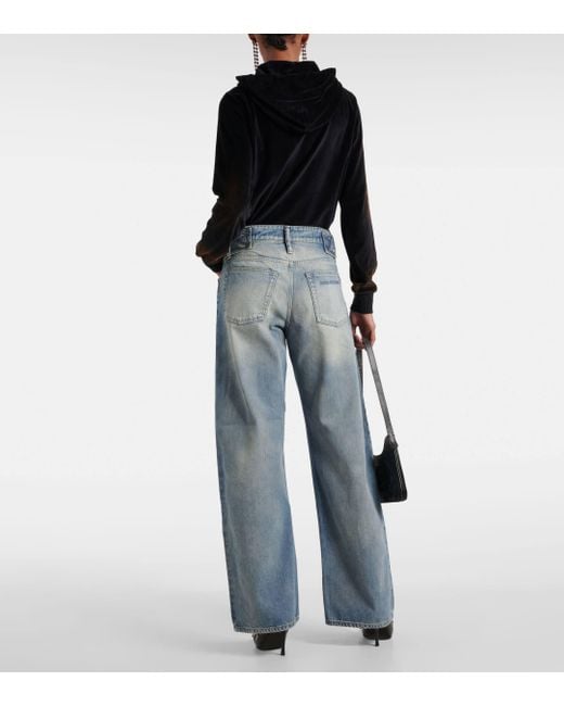 Acne Blue Belted Low-rise Wide-leg Jeans